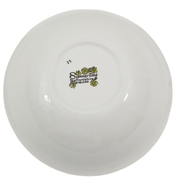 Staffordshire England Summertime Coupe Cereal Salad Soup Bowls – Set of 4 - Picture 5 of 16